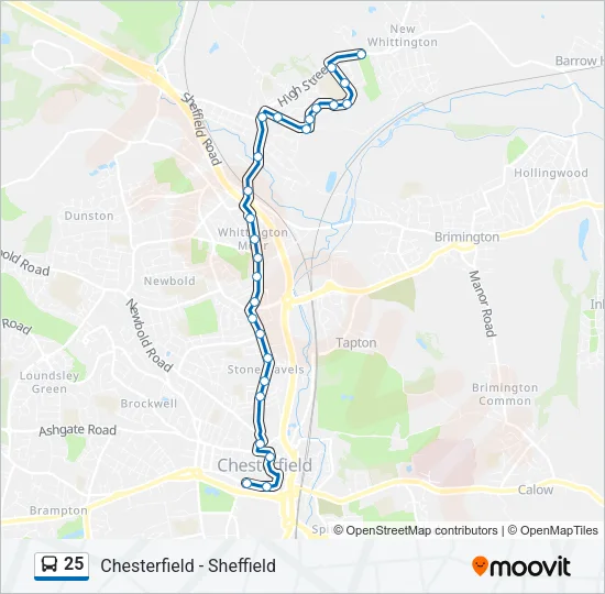 25 Bus Line Map