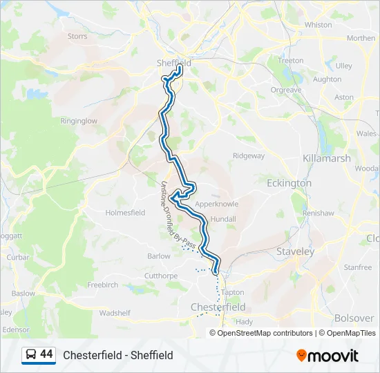 44 Bus Line Map