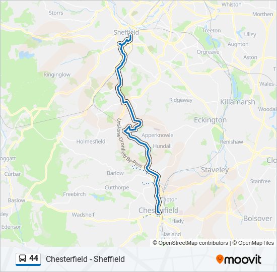 44 Route: Schedules, Stops & Maps - Sheffield Centre (Updated)