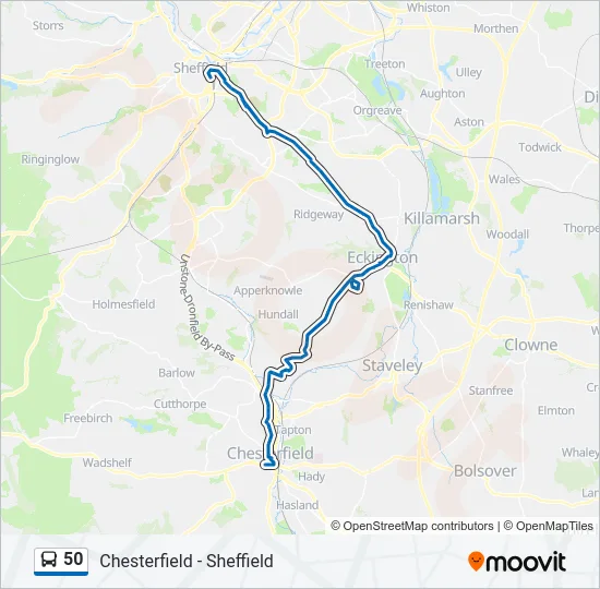 50 Bus Line Map