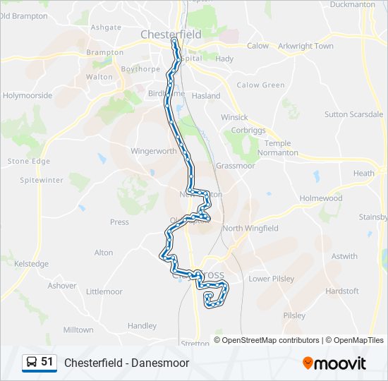 Bus 51 Route Map 51 Route: Schedules, Stops & Maps - Chesterfield (Updated)