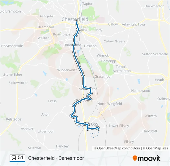 51 Bus Line Map