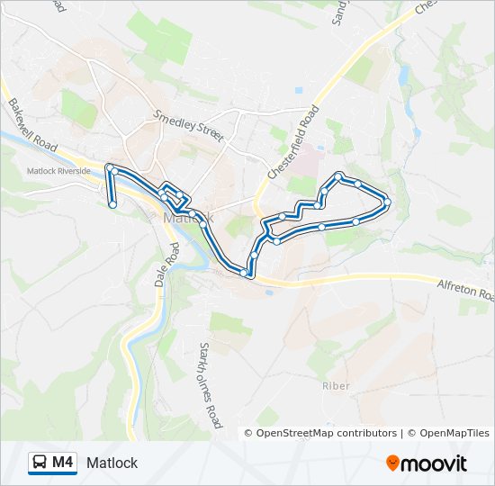 M4 Bus Route Map M4 Route: Schedules, Stops & Maps - Matlock (Updated)