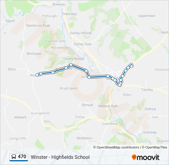 470 Bus Line Map