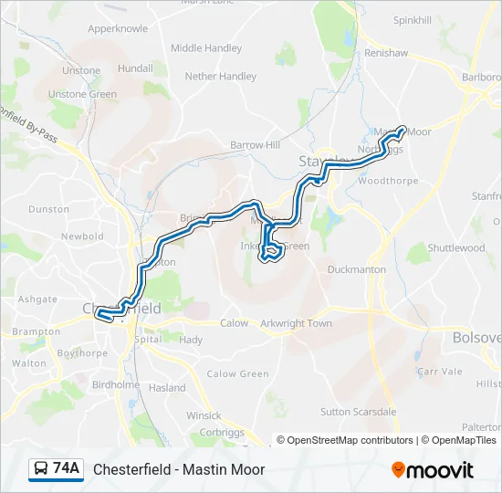 74A Bus Line Map