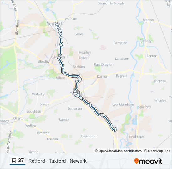 37 Bus Line Map