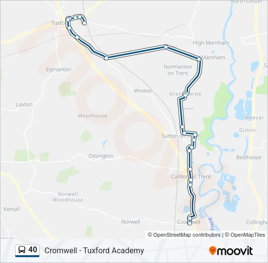 40 Bus Line Map