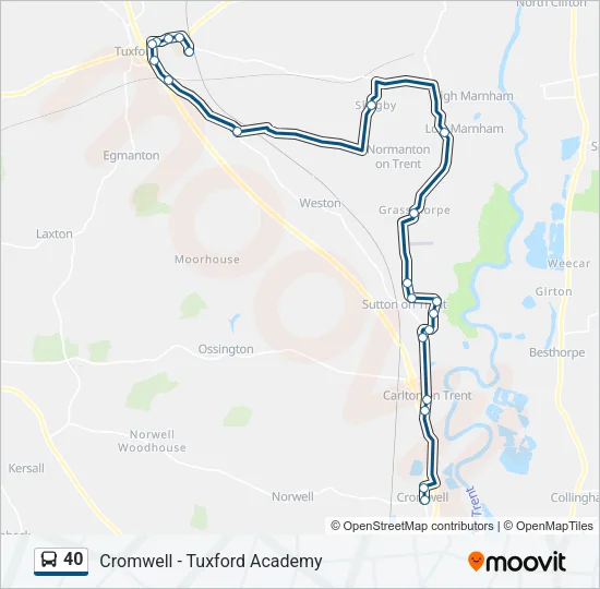40 Bus Line Map