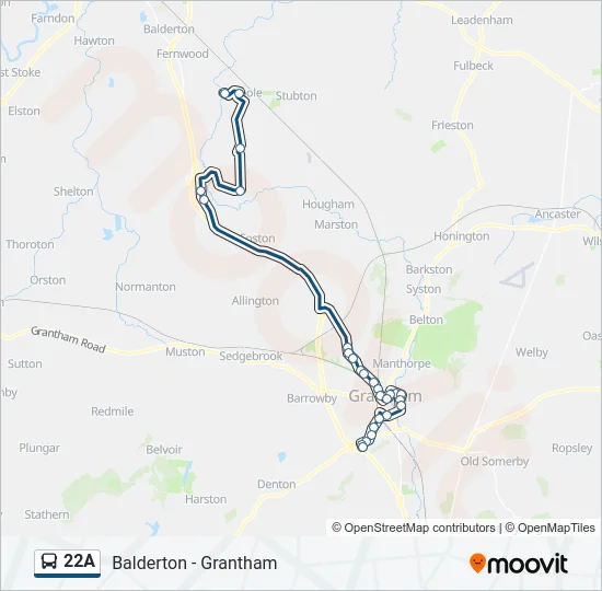 22A Bus Line Map
