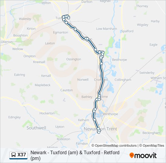 X37 bus Line Map