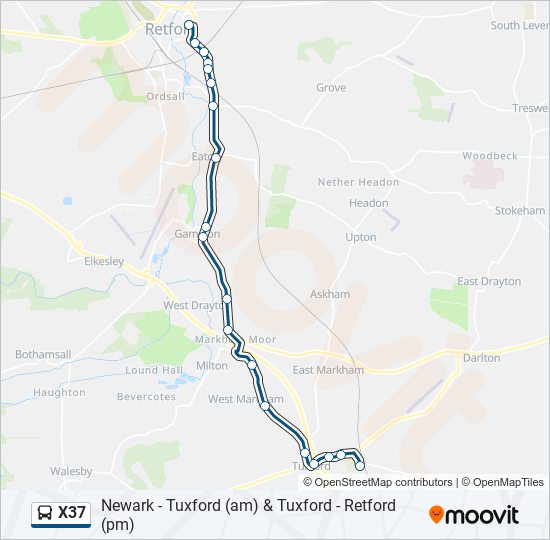 X37 bus Line Map