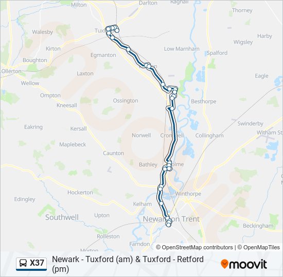 X37 bus Line Map