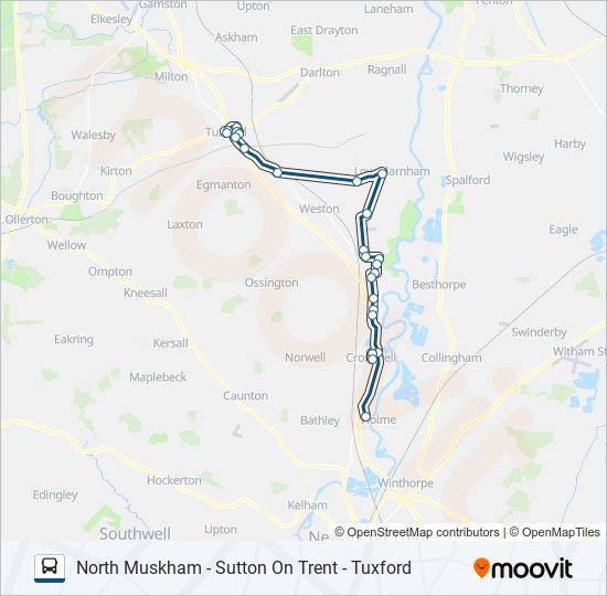 339|NOTTSBUS CONNECT bus Line Map