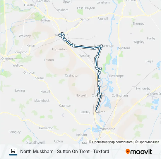 339|NOTTSBUS CONNECT Bus Line Map
