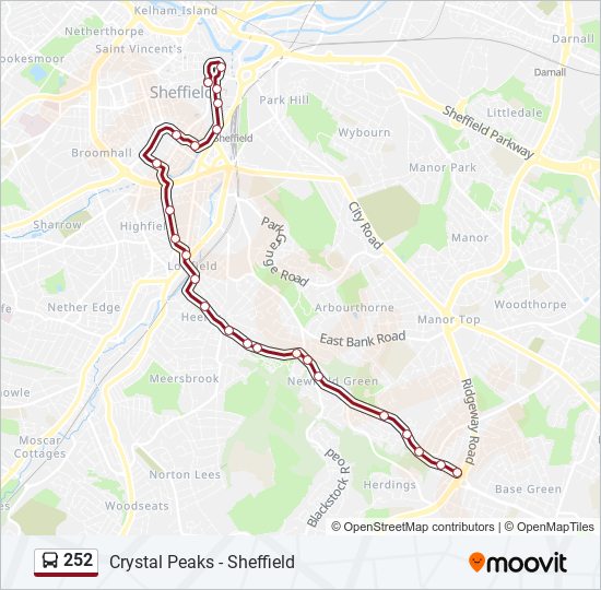 252 Route: Schedules, Stops & Maps - Gleadless Townend (Updated)