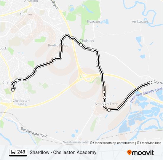 243 Bus Line Map