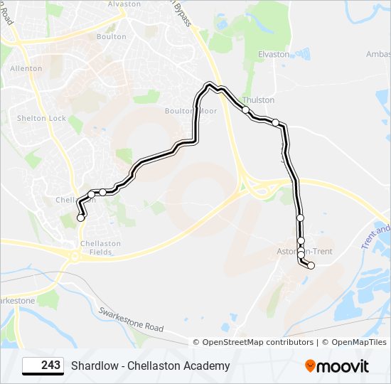 243 bus Line Map