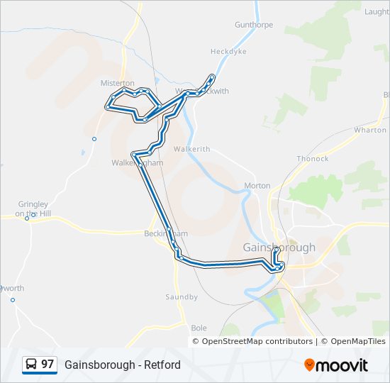 Bus 97 Route Map 97 Route: Schedules, Stops & Maps - Gainsborough (Updated)