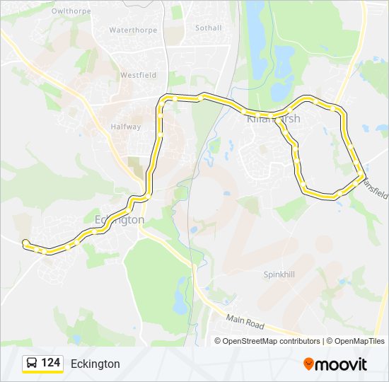 Bus 124 Route Map 124 Route: Schedules, Stops & Maps - Eckington (Updated)