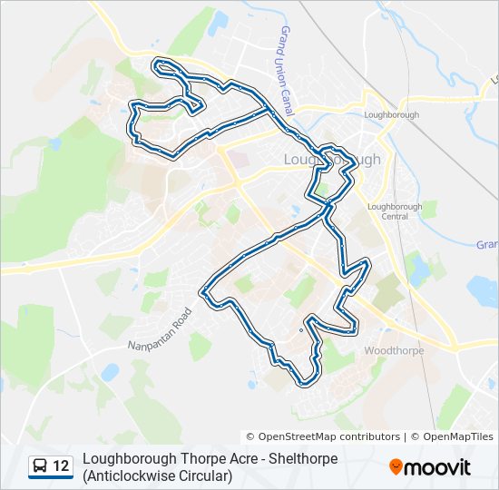 Bus 12 Route Map 12 Route: Schedules, Stops & Maps - Loughborough (Updated)