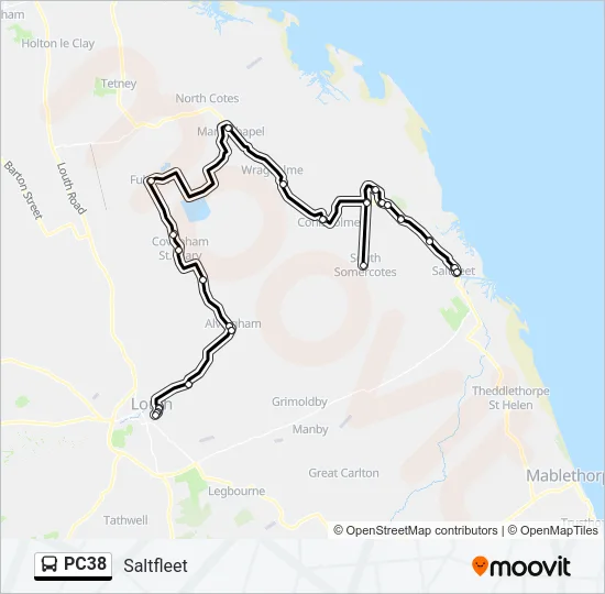 PC38 Route: Schedules, Stops & Maps - Saltfleet (Updated)