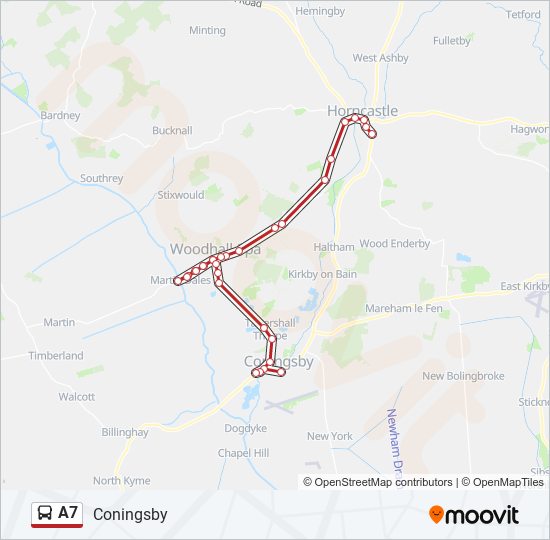 a7 Route: Schedules, Stops & Maps - Coningsby (Updated)