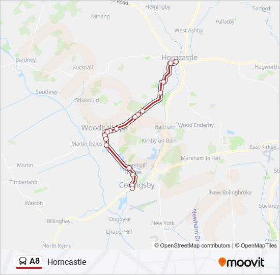 A8 bus Line Map