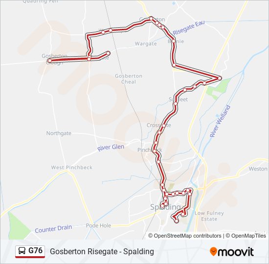 G76 bus Line Map