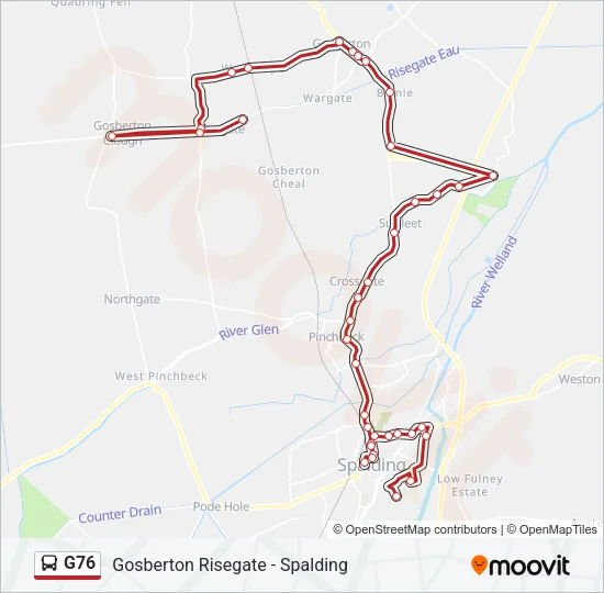 G76 Bus Line Map