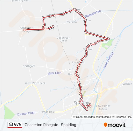 G76 bus Line Map