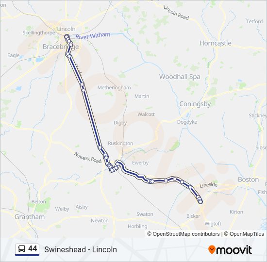 44 Bus Line Map