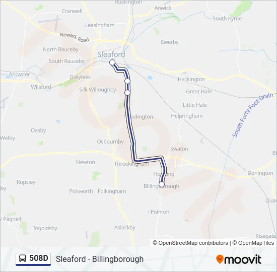 508D Bus Line Map