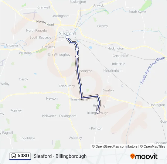 508D Bus Line Map