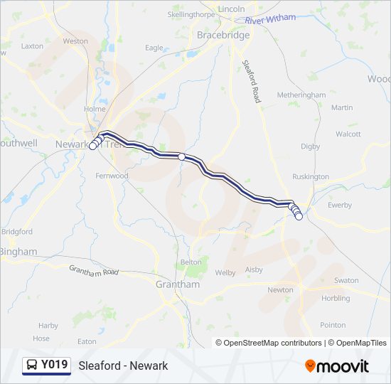 Y019 Bus Line Map