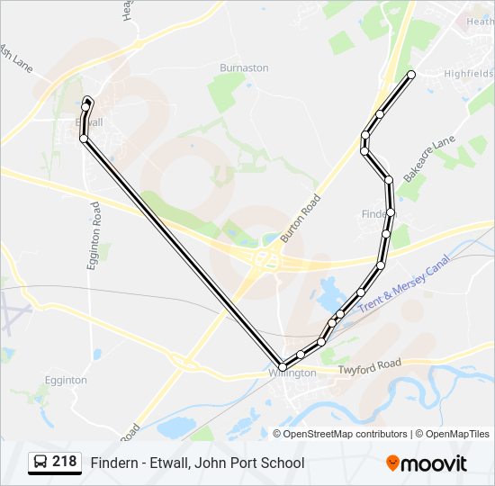 218 Bus Line Map