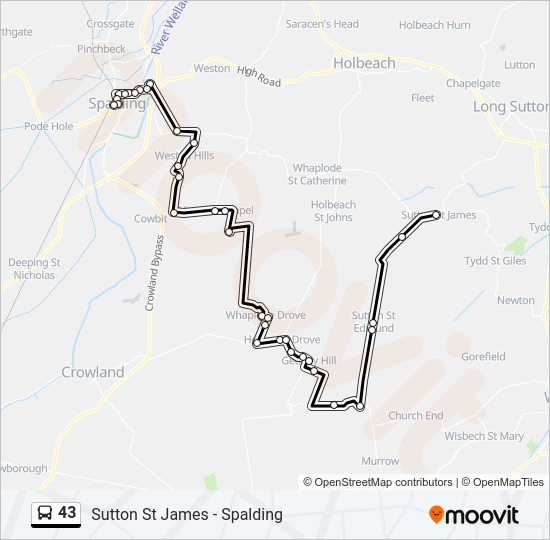 43 Bus Line Map