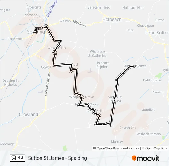 43 Bus Line Map
