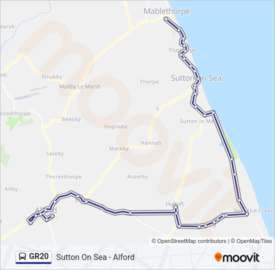 GR20 Bus Line Map