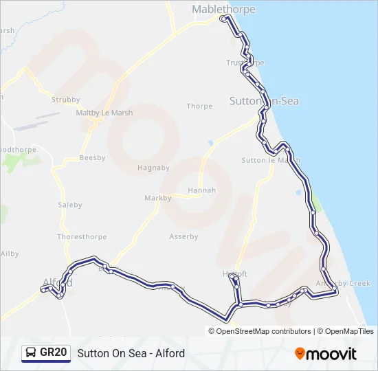 GR20 Bus Line Map