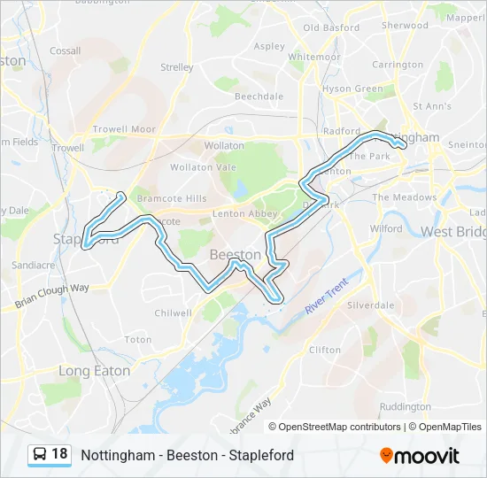 18 Bus Line Map