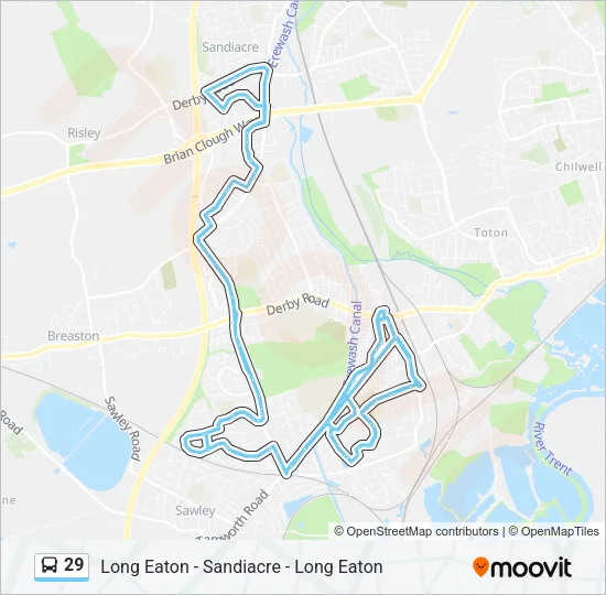 29 Bus Line Map