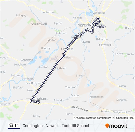 t1 Route: Schedules, Stops & Maps - Bingham (Updated)