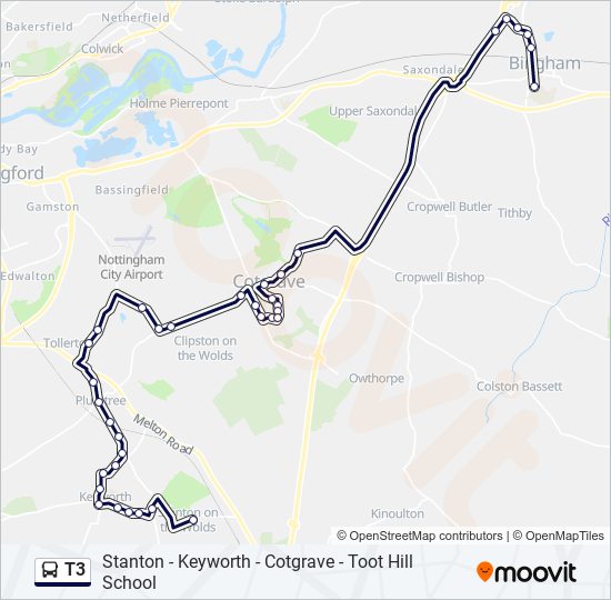 T3 bus Line Map