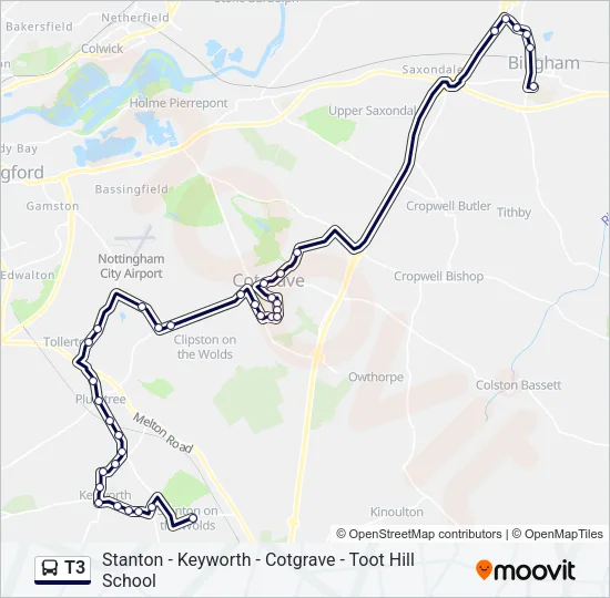 T3 Bus Line Map