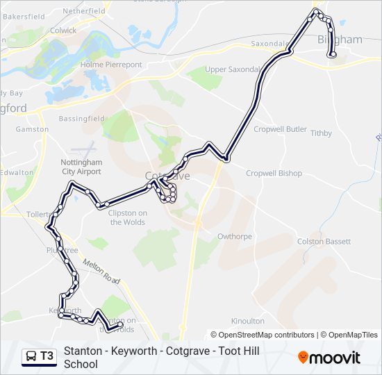 T3 Bus Line Map