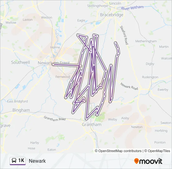 1K Bus Line Map