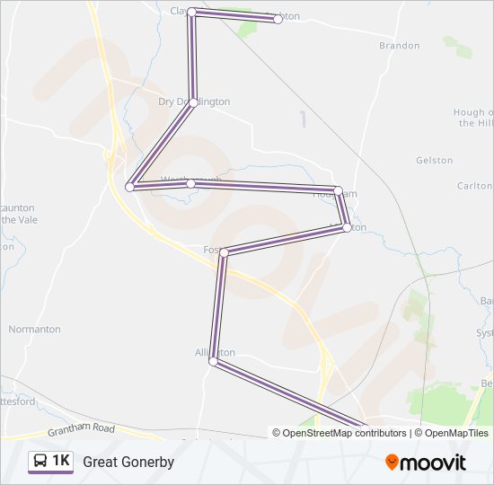1K Bus Line Map