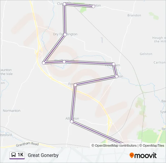 1K Bus Line Map