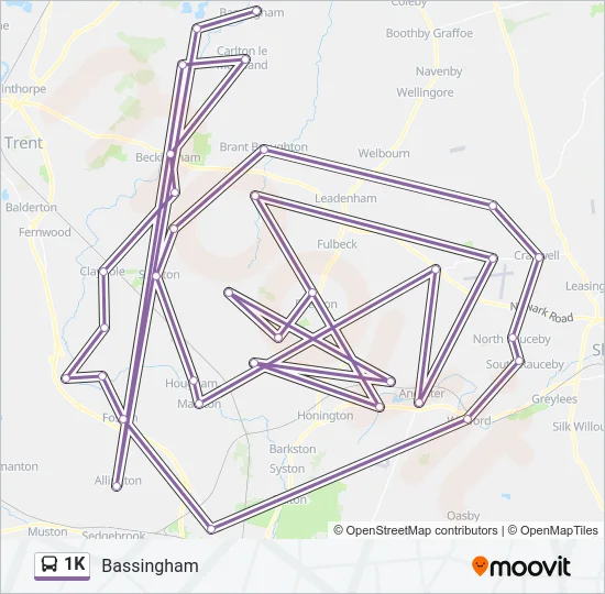 1K Bus Line Map