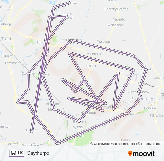 1K Bus Line Map